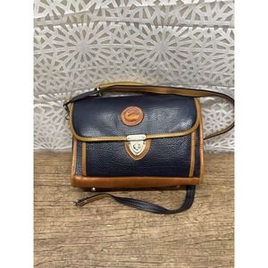 Vintage DOONEY & BOURKE blue leather Carrier messenger bag purse